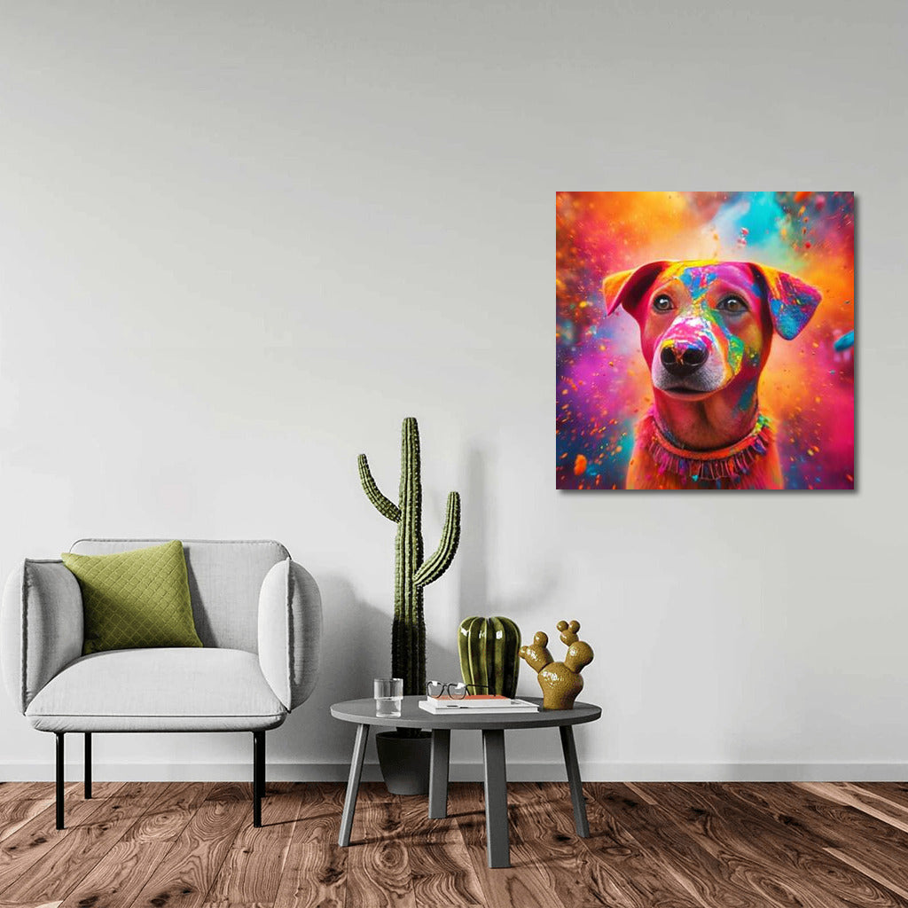 Color Whirlwind: Happy Dog in Bright Colors