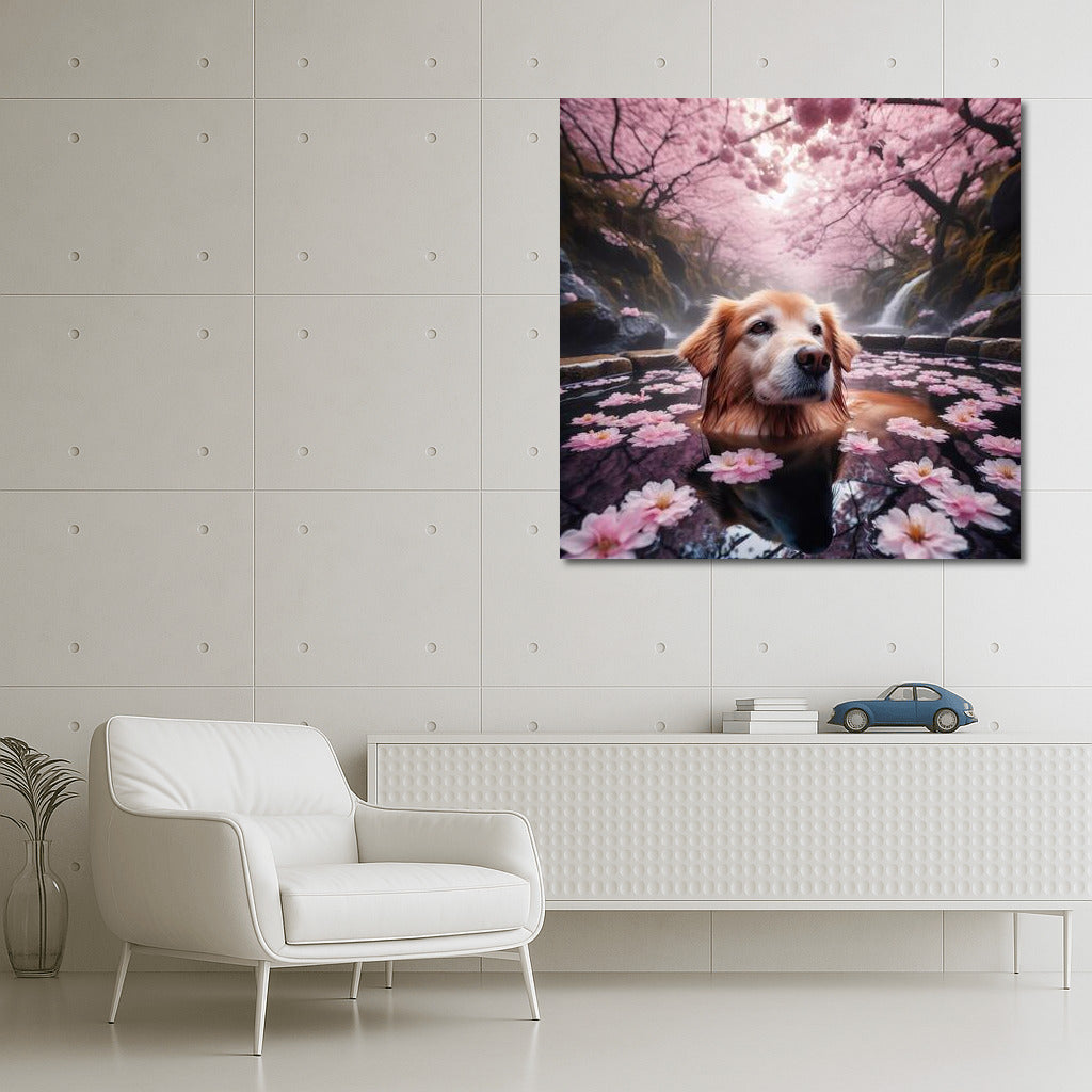 Dog and Sakura: A Spring Tale in Petals