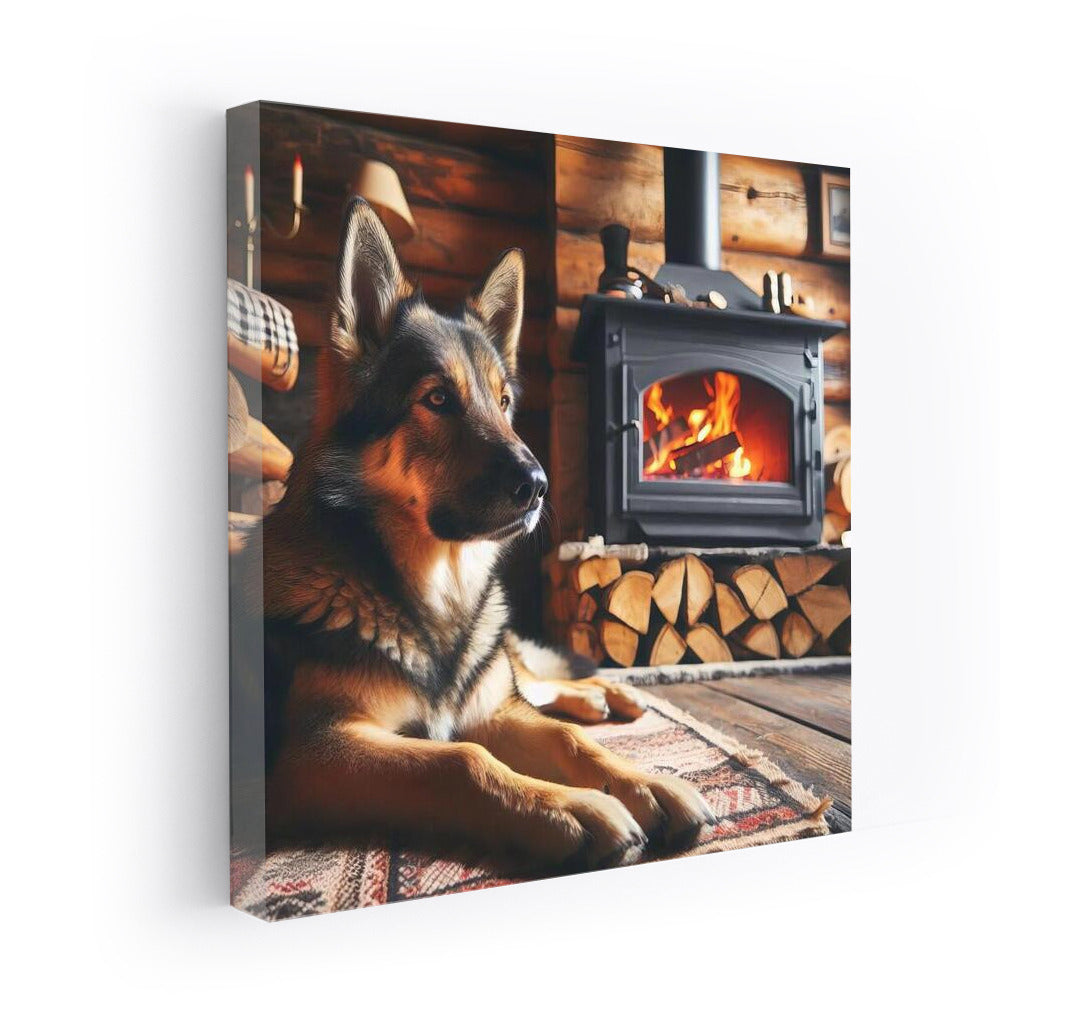 Dog by the Fireplace: Warmth and Comfort in Your Home