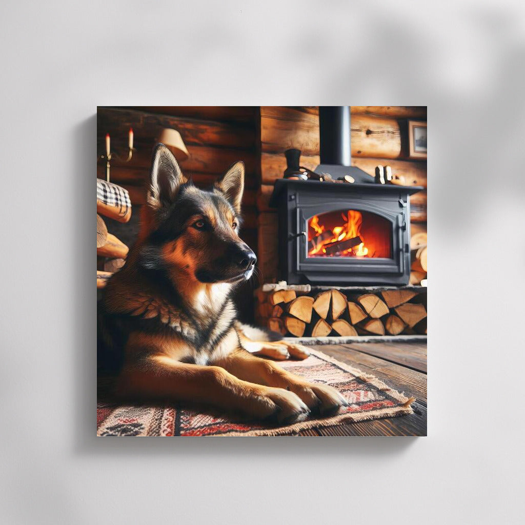 Dog by the Fireplace: Warmth and Comfort in Your Home