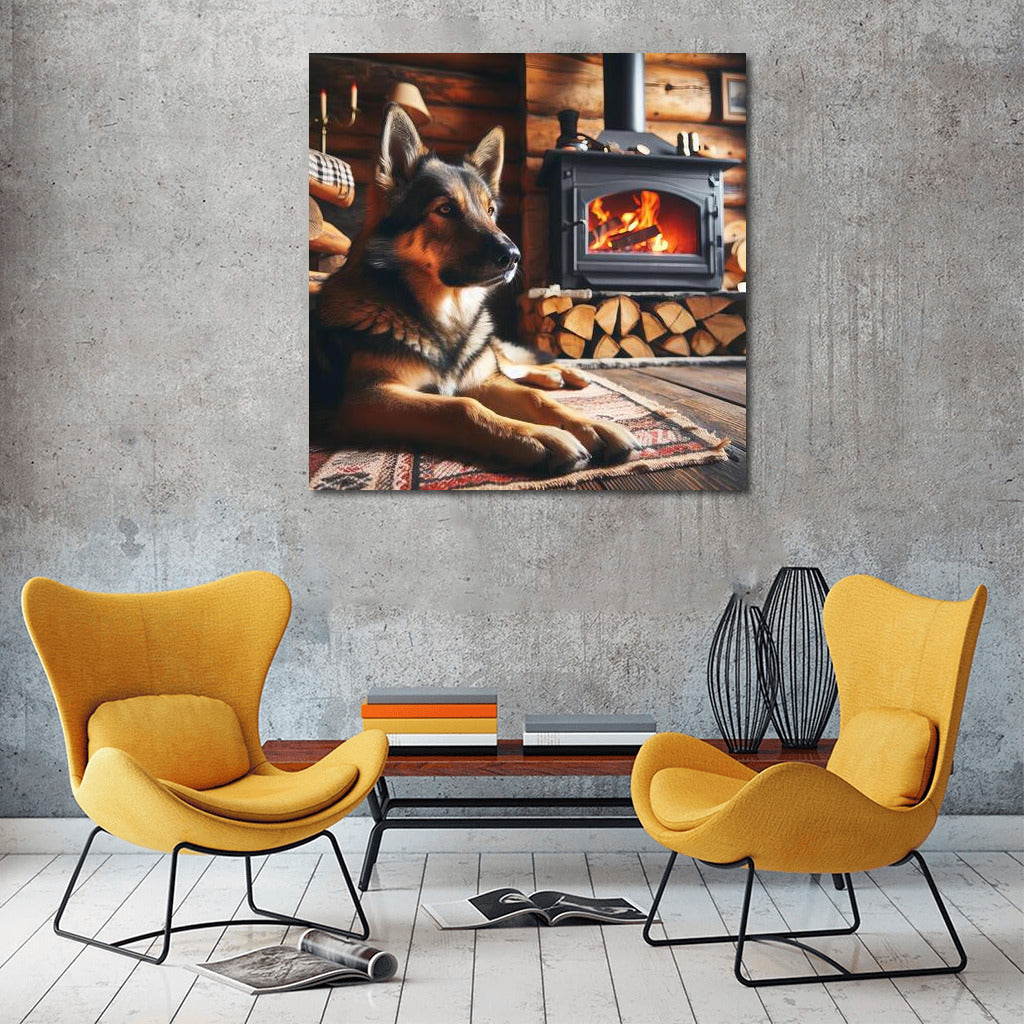 Dog by the Fireplace: Warmth and Comfort in Your Home