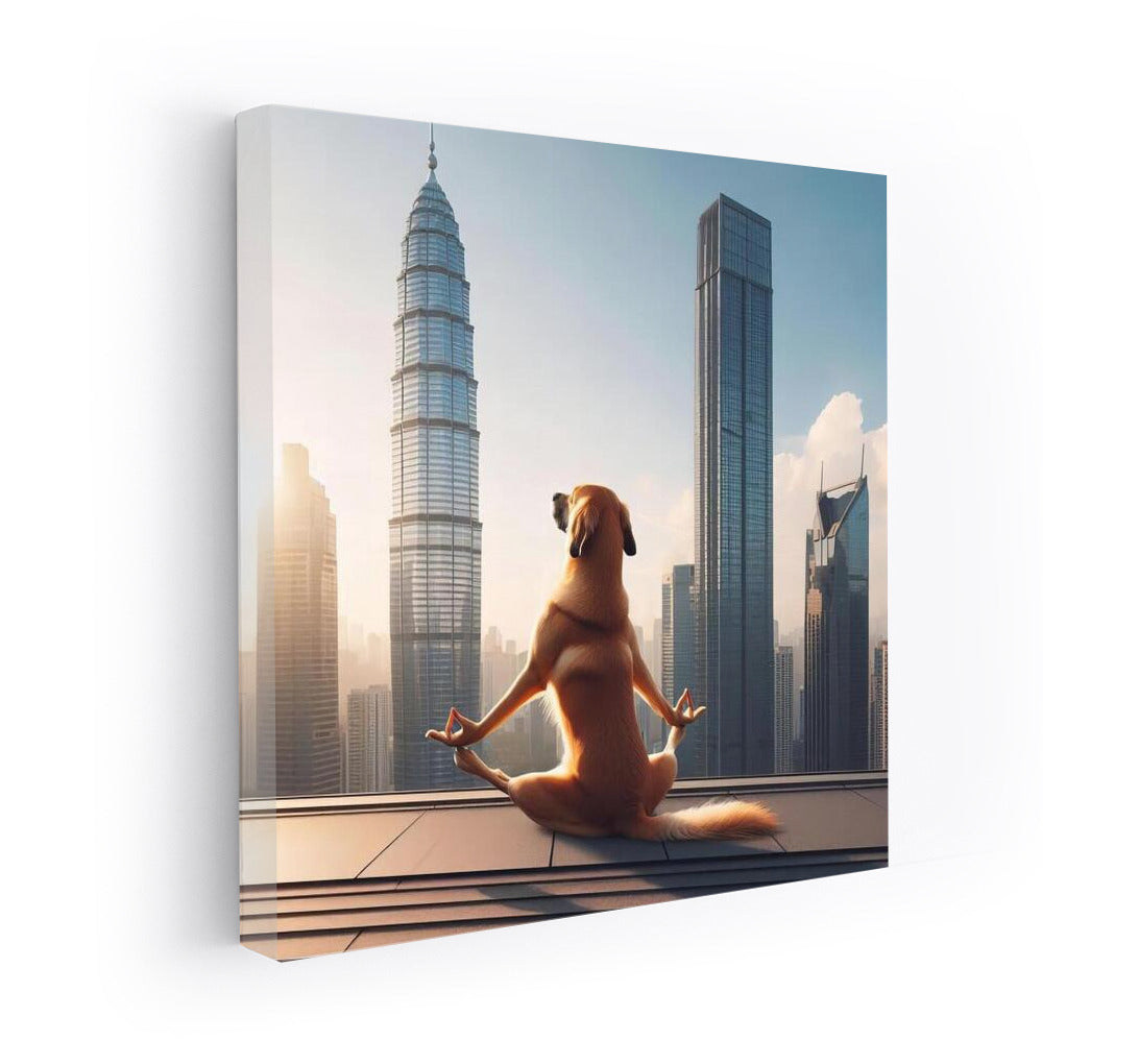 Yoga at the Top: Meditating Dog in the City