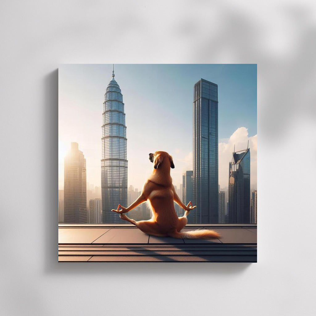 Yoga at the Top: Meditating Dog in the City