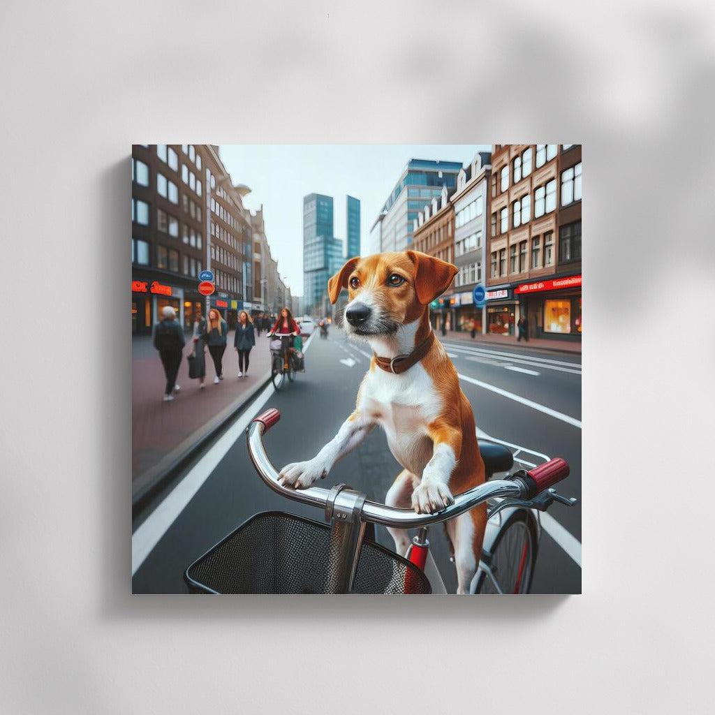 Tailed Cyclist: Cat on a Bicycle in the City