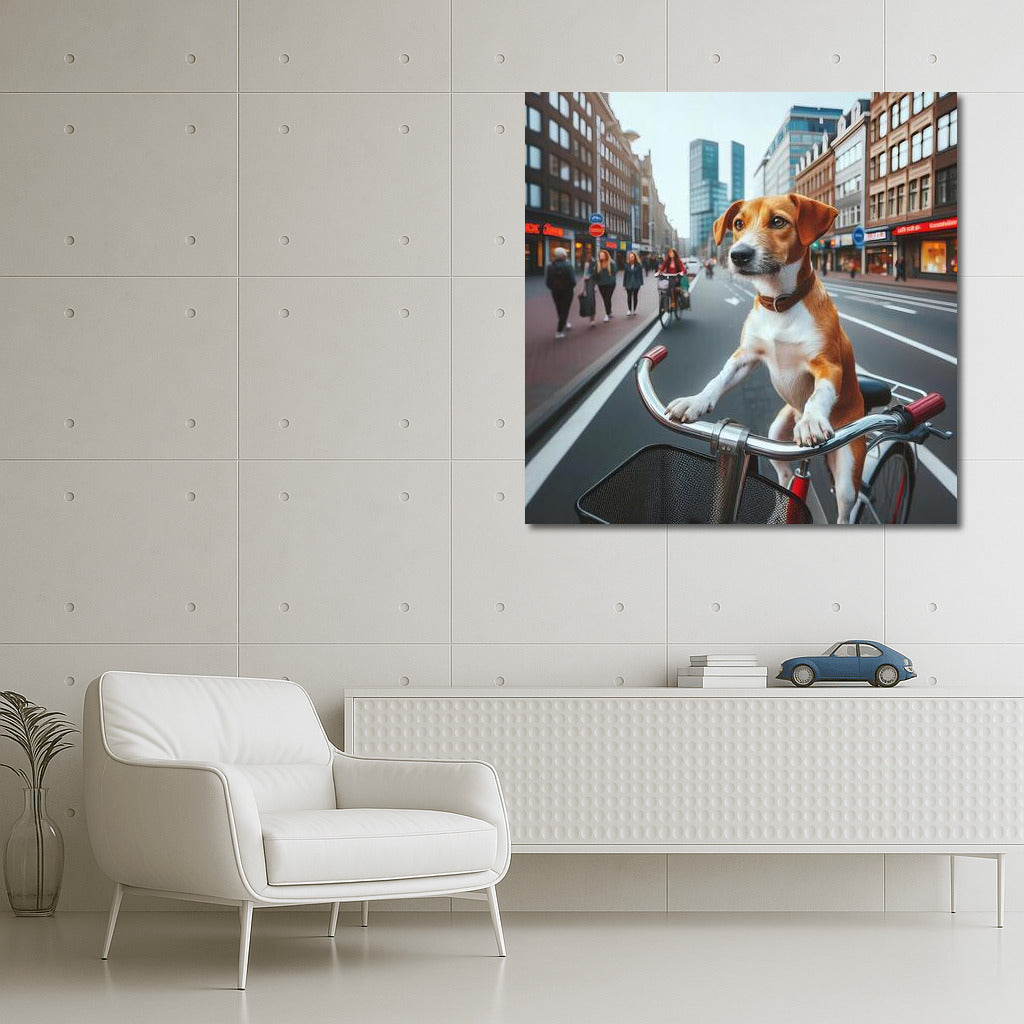 Tailed Cyclist: Cat on a Bicycle in the City