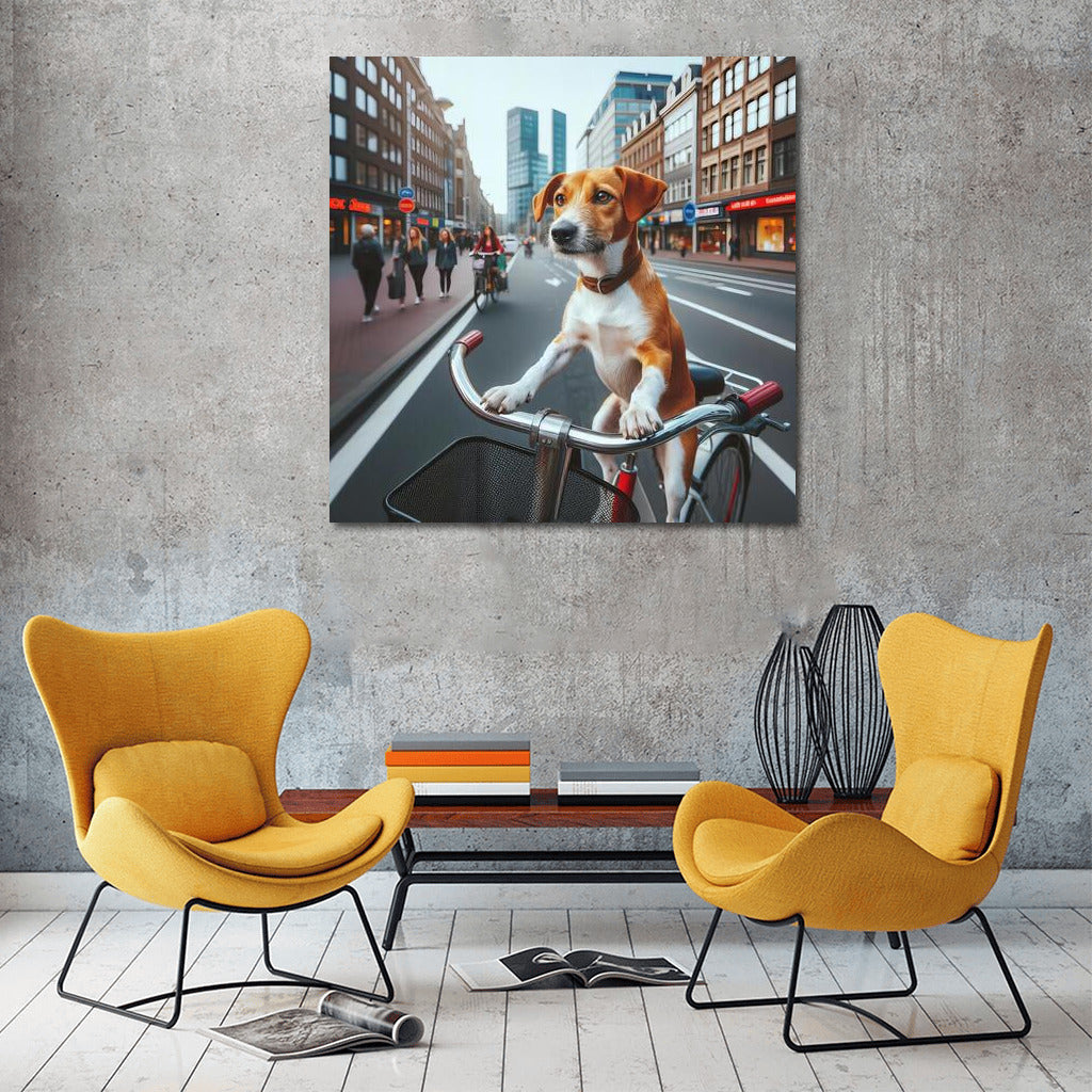 Tailed Cyclist: Cat on a Bicycle in the City