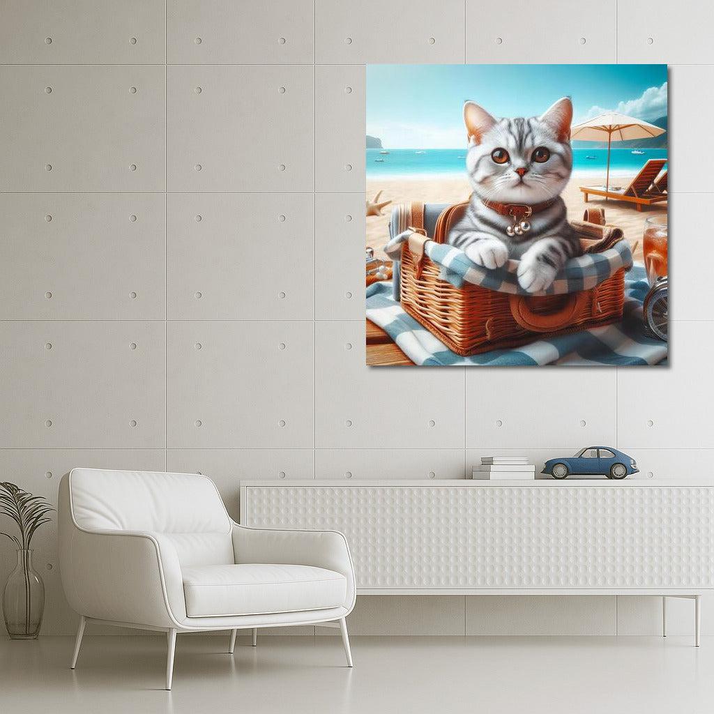 Beach Adventures: Adorable Kitten for Summer Coziness