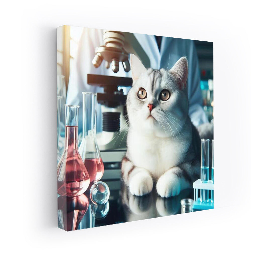 Science Cat: Fluffy Researcher in the Lab