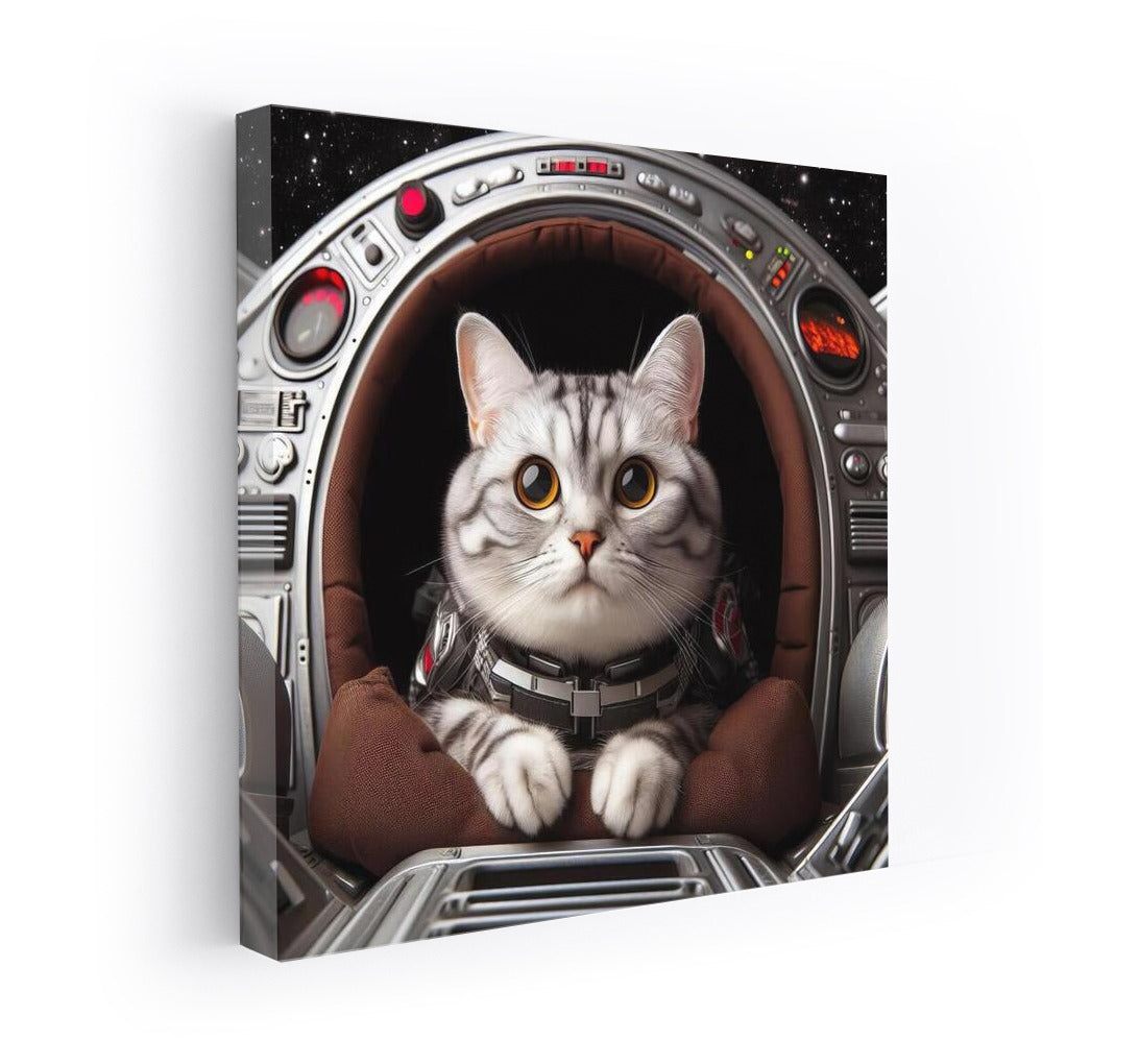 Space Cat Captain in Starship: Playful Journey Through the Galaxy