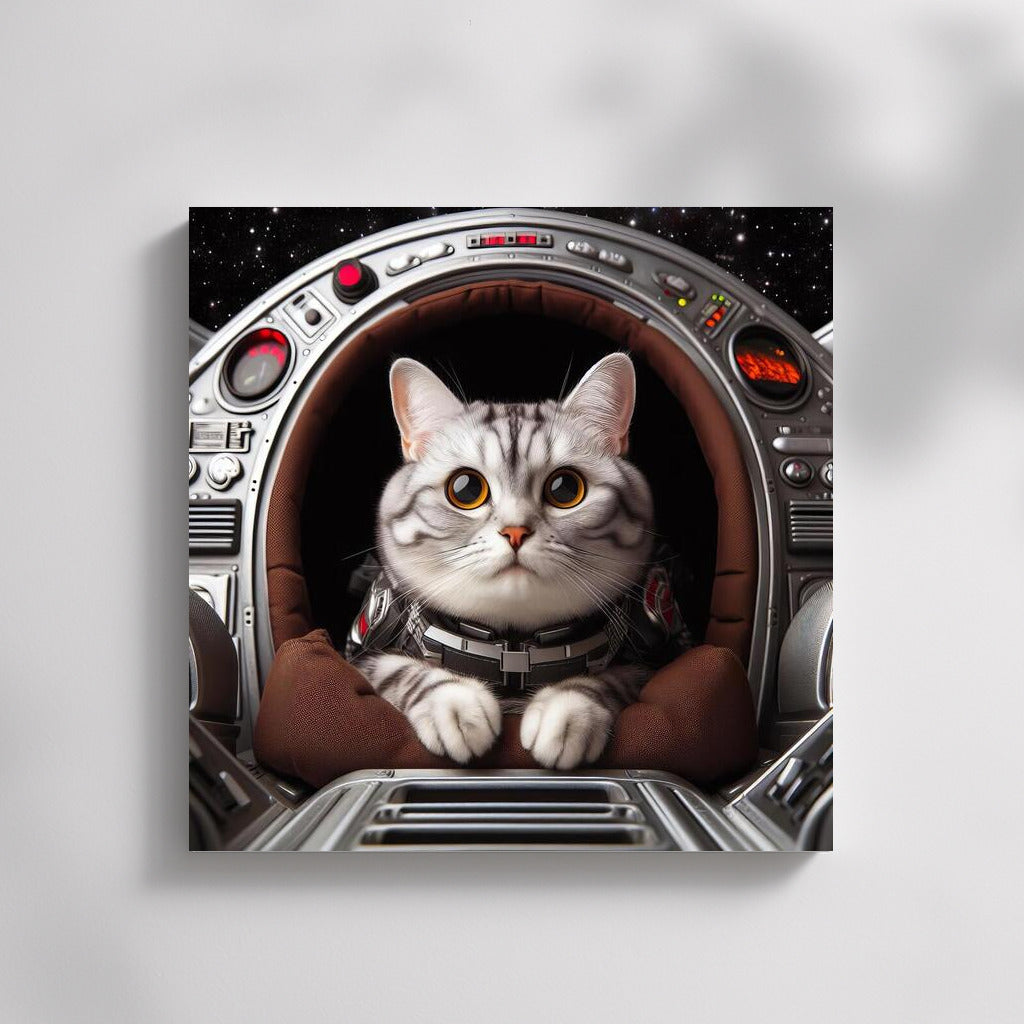Space Cat Captain in Starship: Playful Journey Through the Galaxy