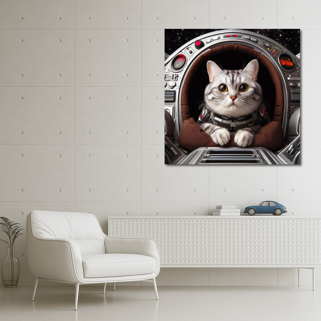 Space Cat Captain in Starship: Playful Journey Through the Galaxy