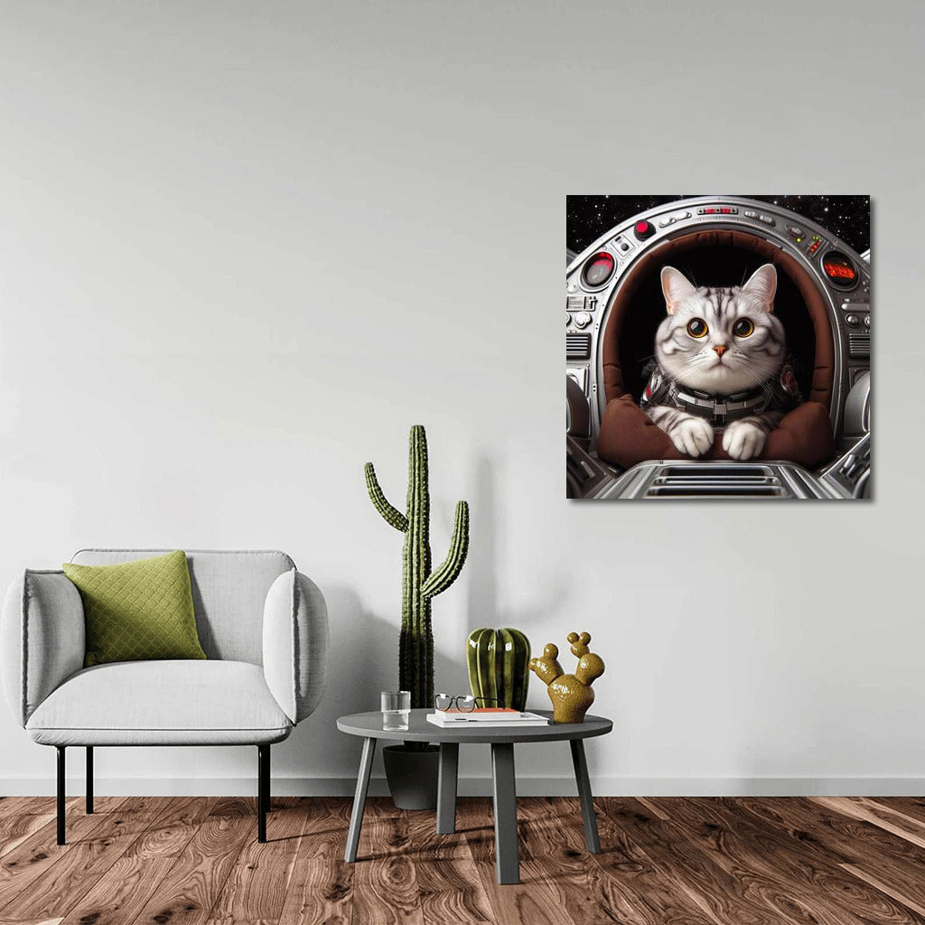 Space Cat Captain in Starship: Playful Journey Through the Galaxy