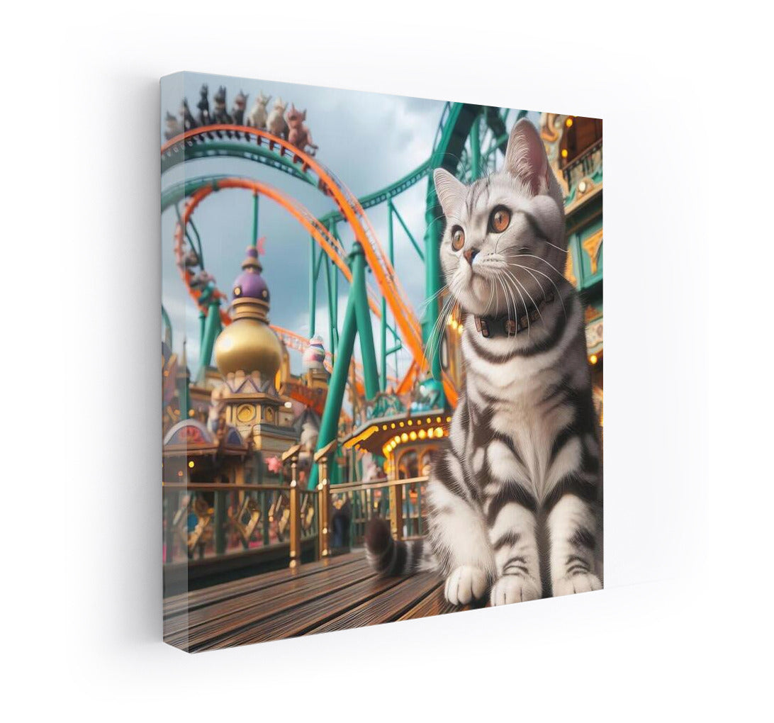 Kitten in Wonderland: Bright Amusement Park