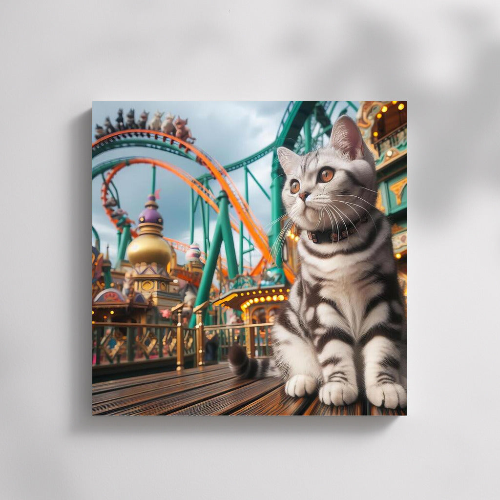 Kitten in Wonderland: Bright Amusement Park