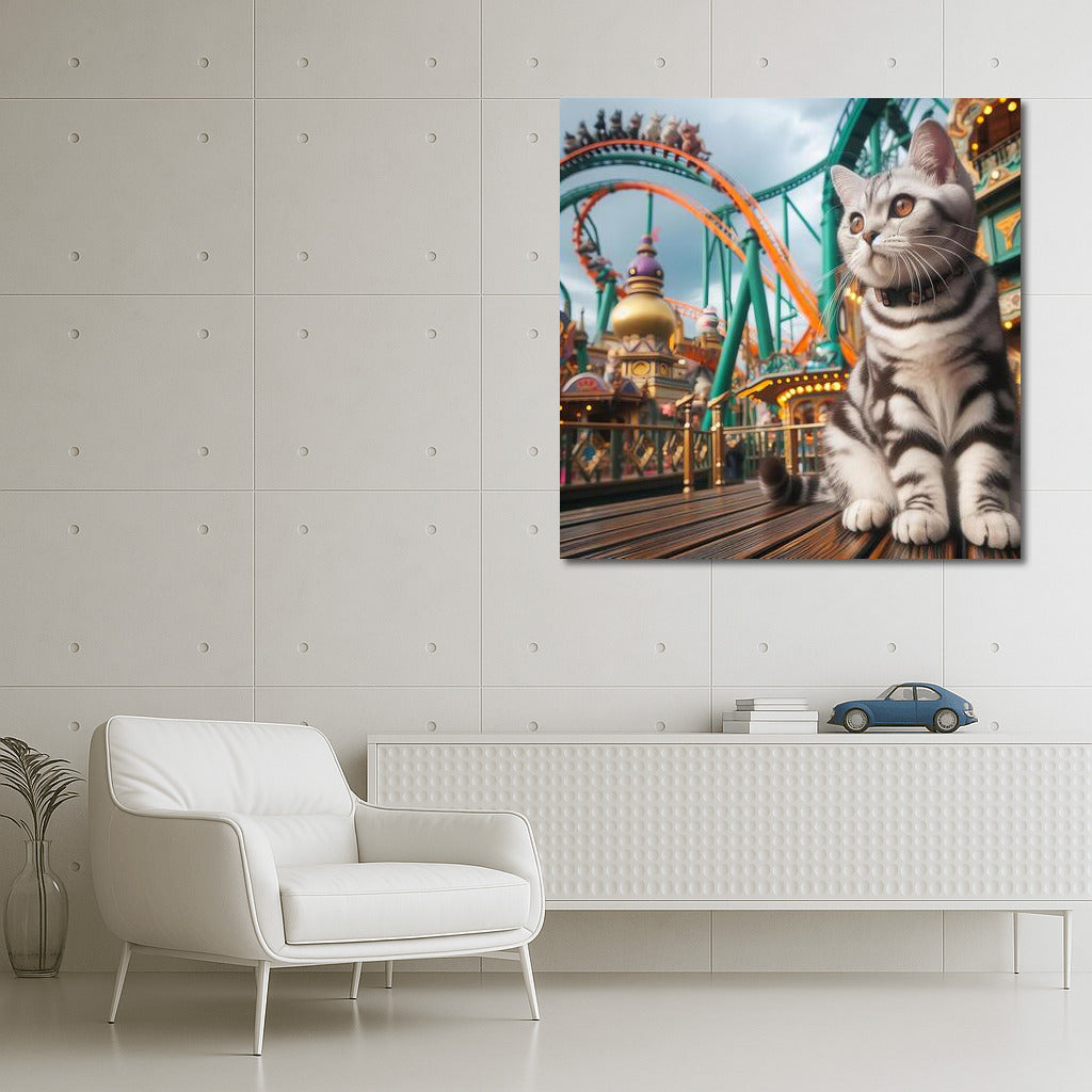 Kitten in Wonderland: Bright Amusement Park