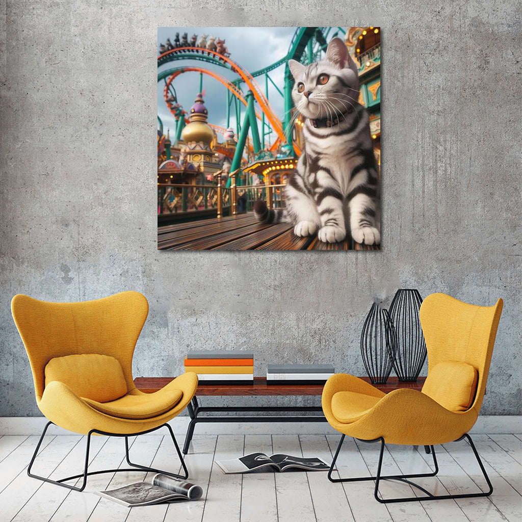 Kitten in Wonderland: Bright Amusement Park