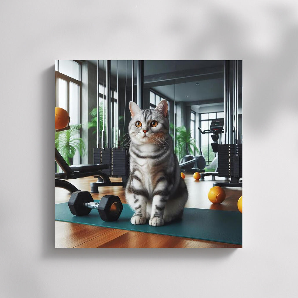 Gym Cat Trainer: Funny Poster for Sports and Cat Lovers