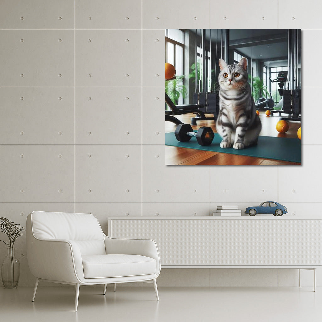 Gym Cat Trainer: Funny Poster for Sports and Cat Lovers