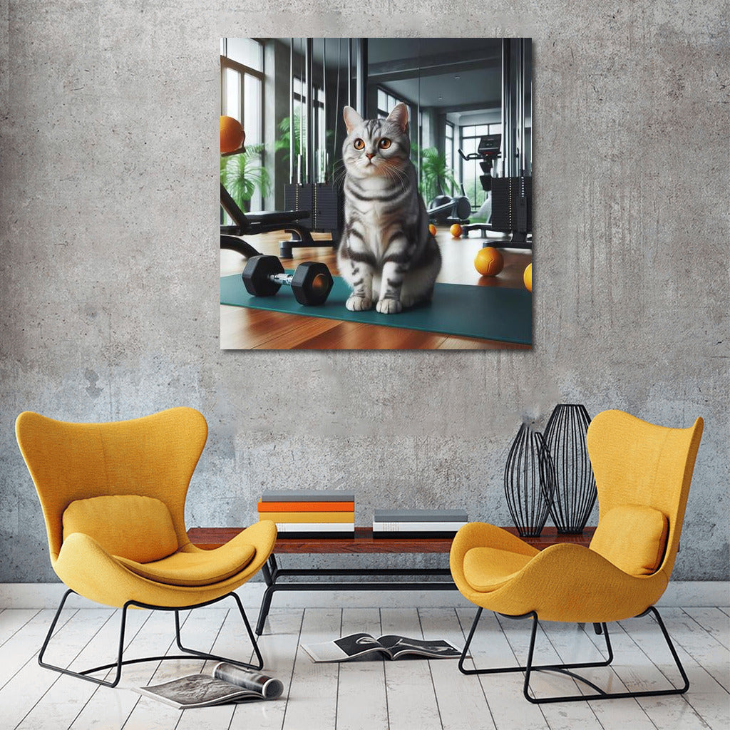 Gym Cat Trainer: Funny Poster for Sports and Cat Lovers