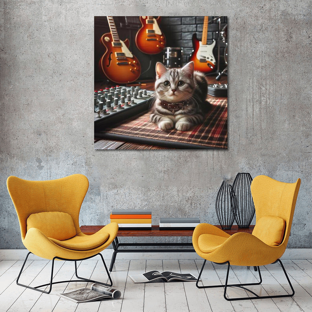 Musical Kitten and Guitars: Harmony for Fluffy Lovers