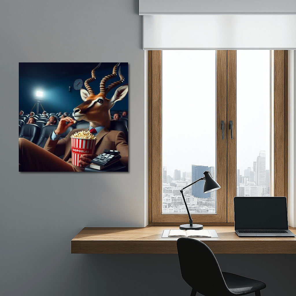 Movie Show with Antelope: Popcorn and Humor in the Frame