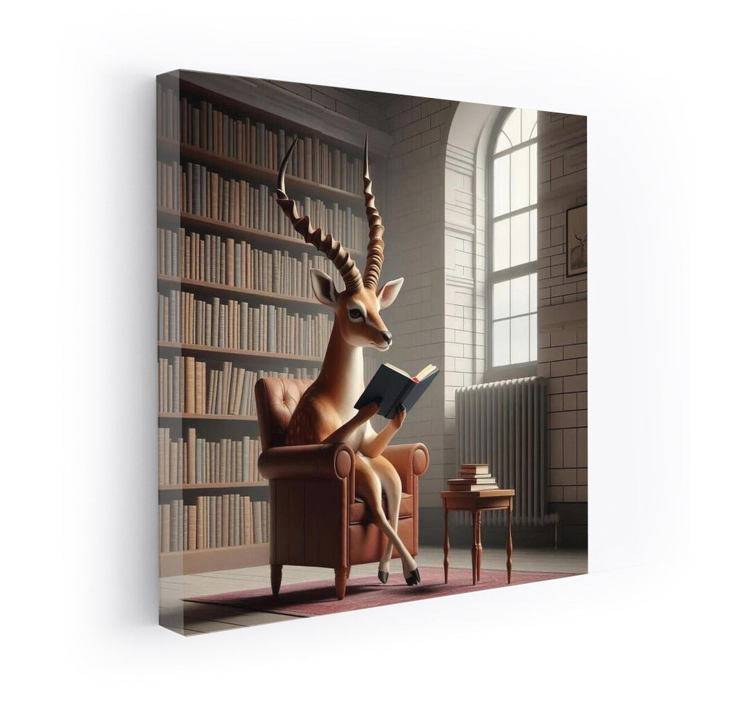 Antelope in the Library: Reading on a Little Chair - Magical Home Decor