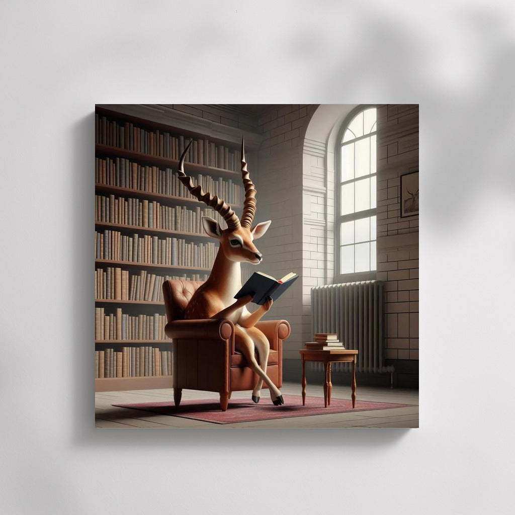 Antelope in the Library: Reading on a Little Chair - Magical Home Decor