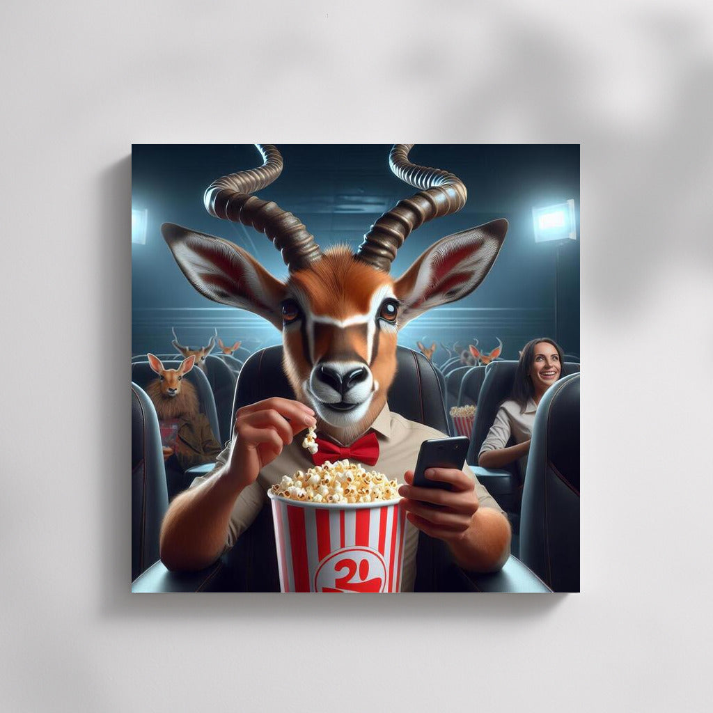 Movie Show with Antelope: Popcorn and Movie in the Hall
