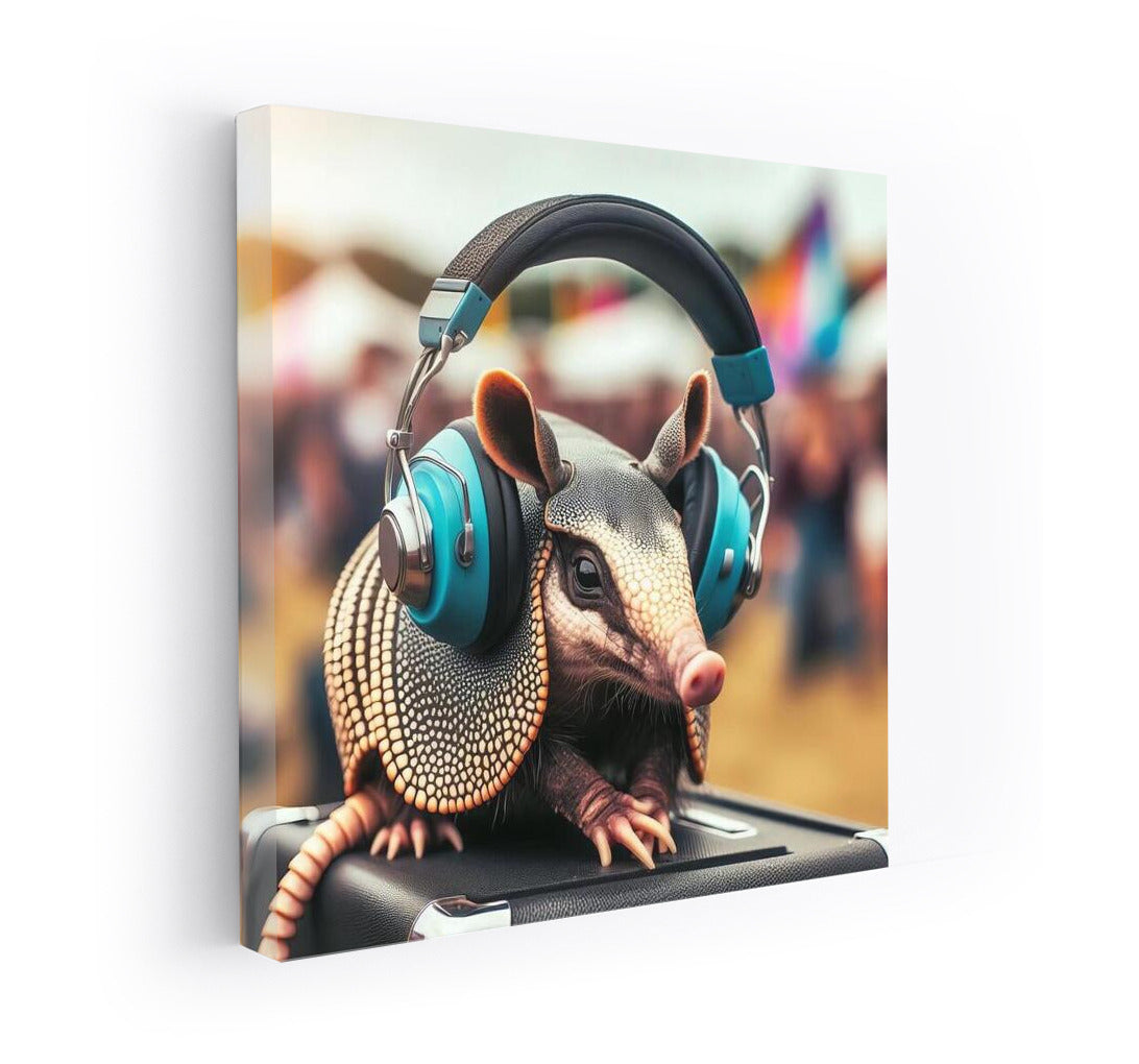Armadillo at the Music Festival: Stylish Headphones and Bright Vibrations