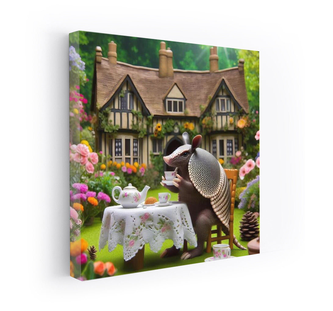 Armadillo Tea Ceremony in a Blooming English Garden