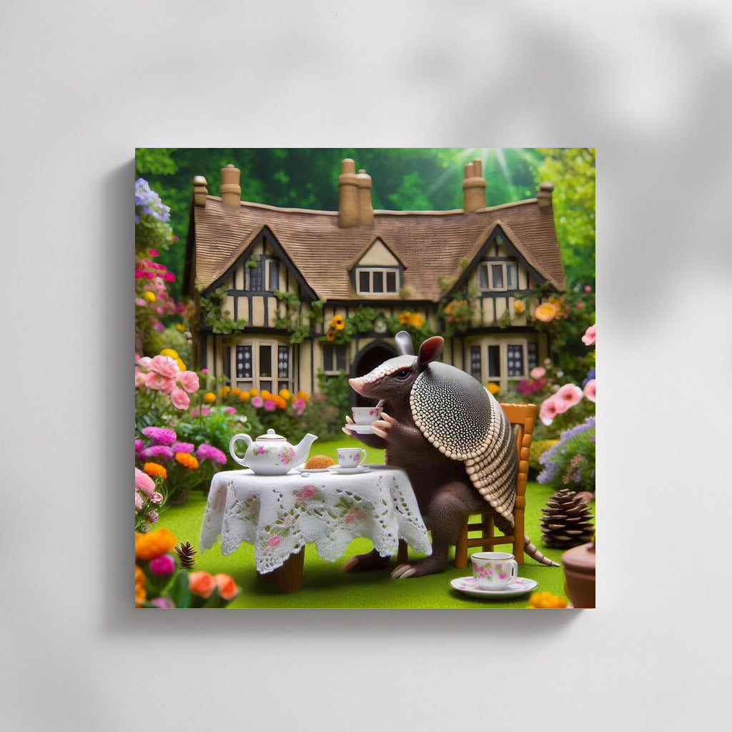 Armadillo Tea Ceremony in a Blooming English Garden