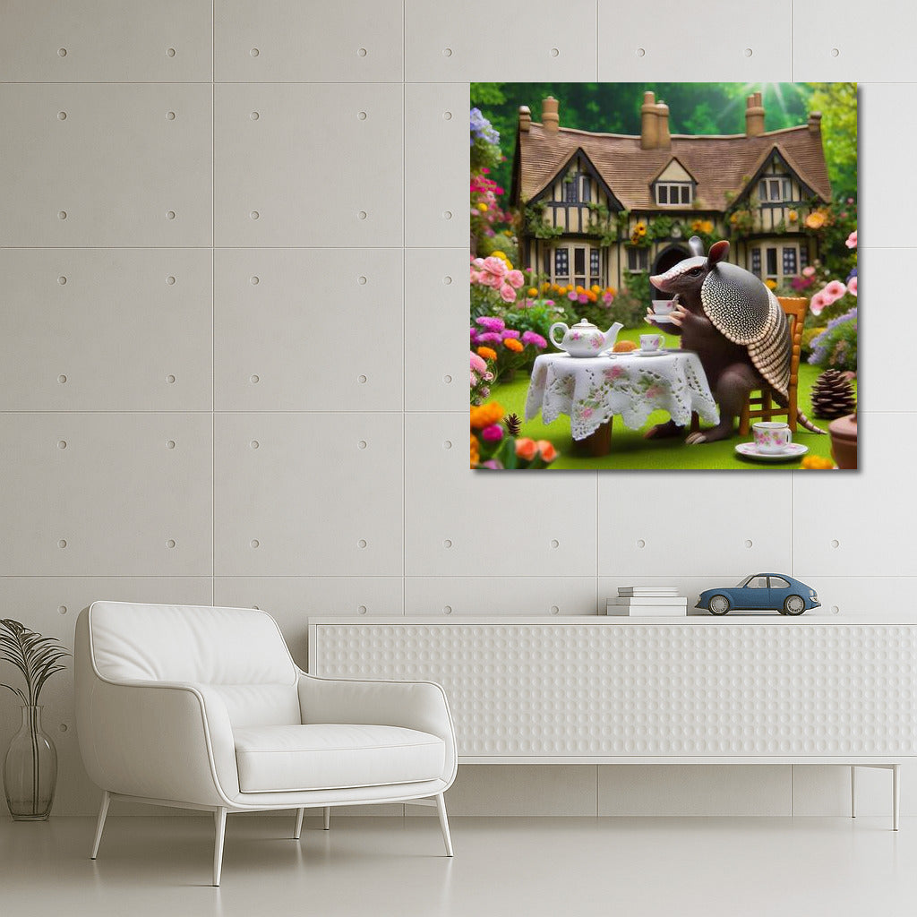 Armadillo Tea Ceremony in a Blooming English Garden