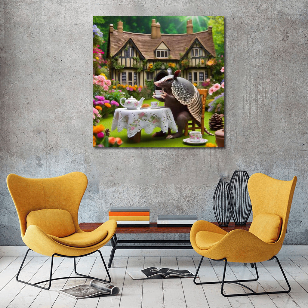 Armadillo Tea Ceremony in a Blooming English Garden