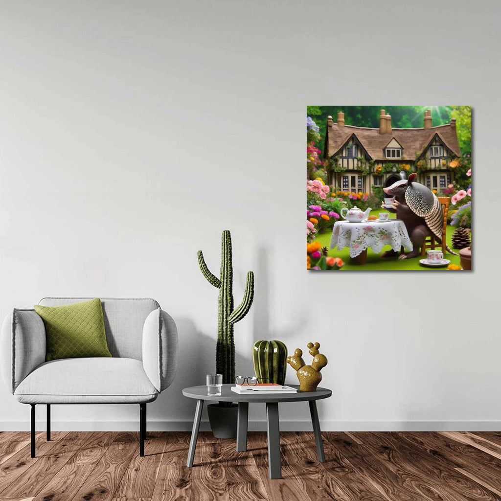 Armadillo Tea Ceremony in a Blooming English Garden