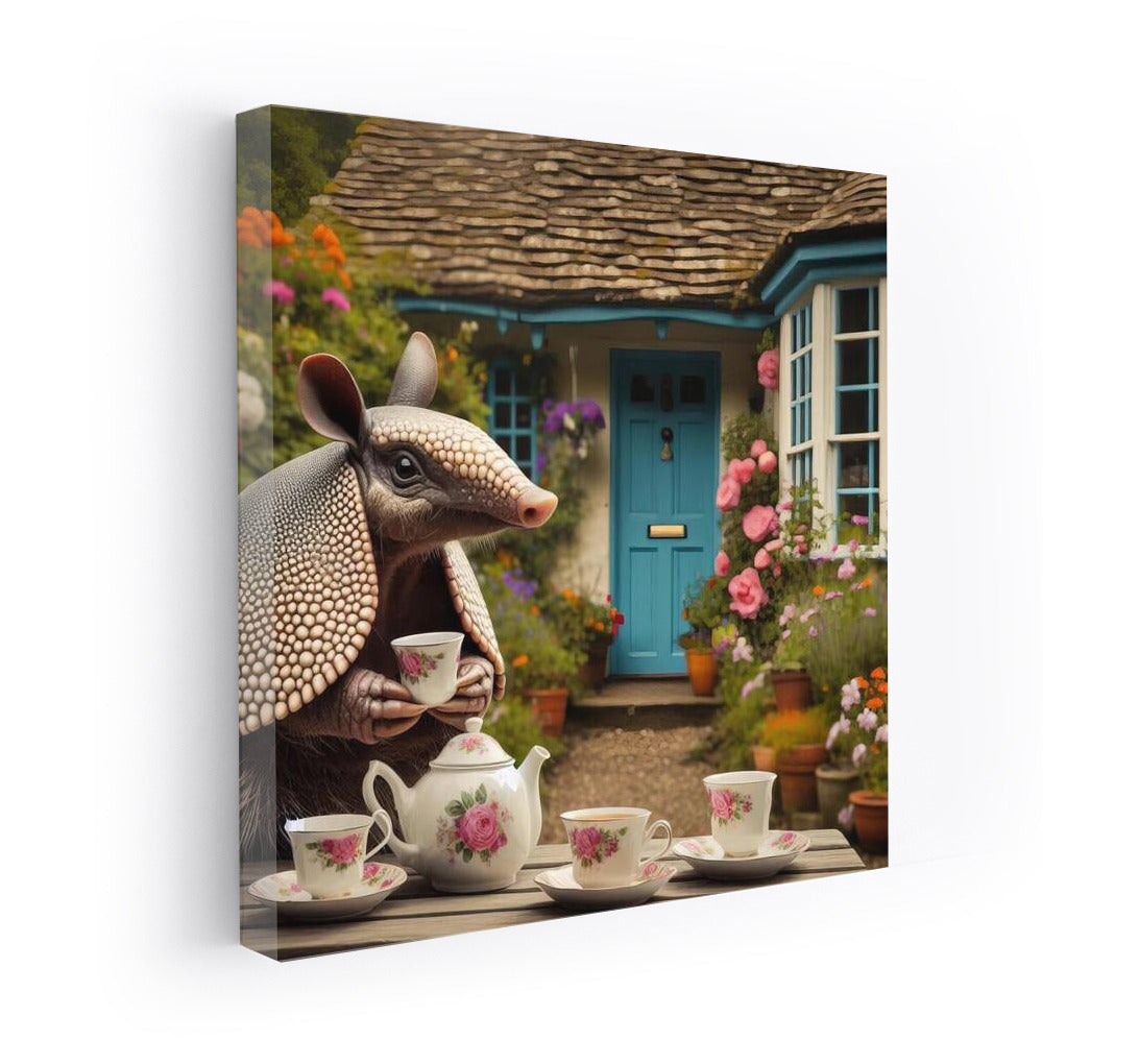 Armadillo Tea Party in the Blooming English Garden