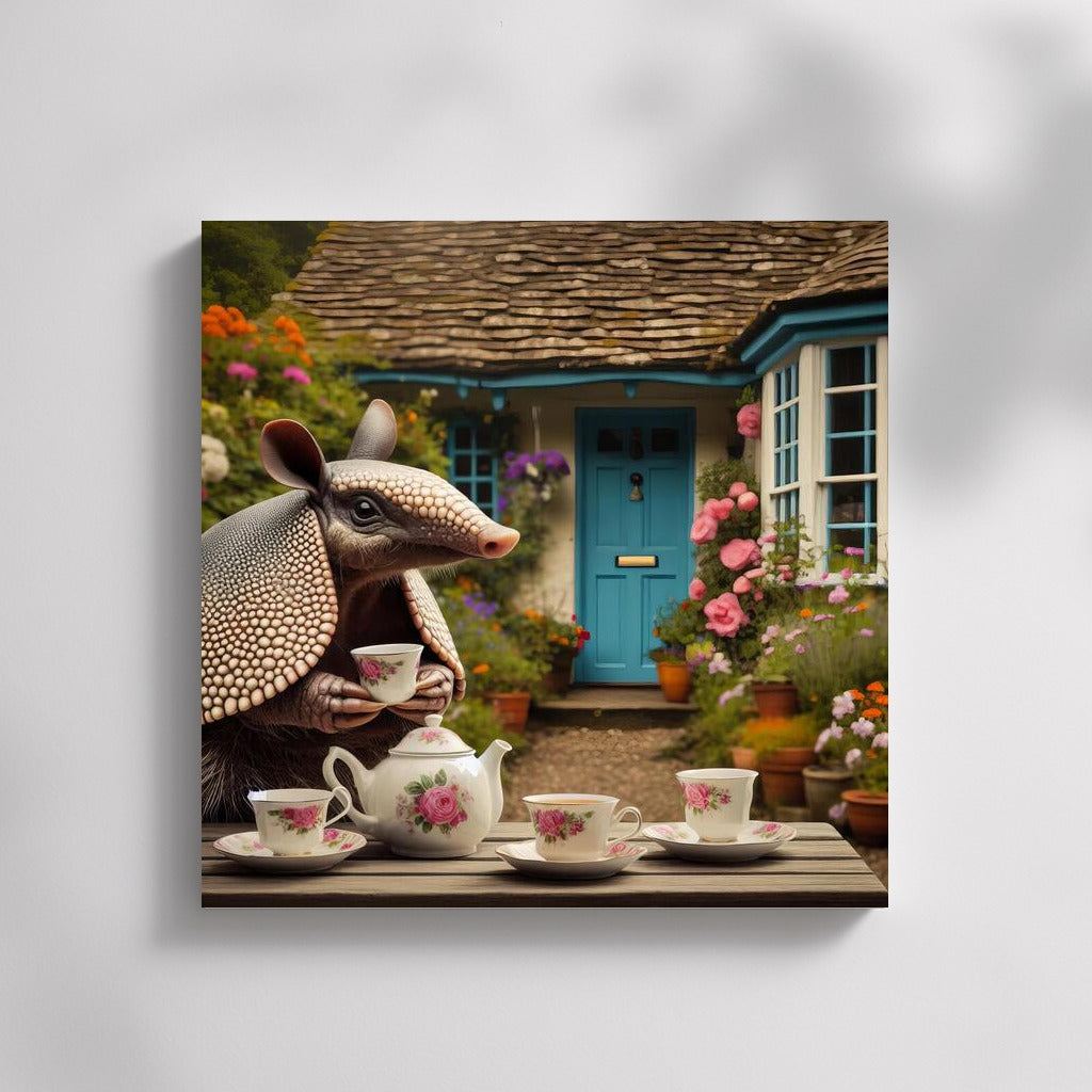Armadillo Tea Party in the Blooming English Garden