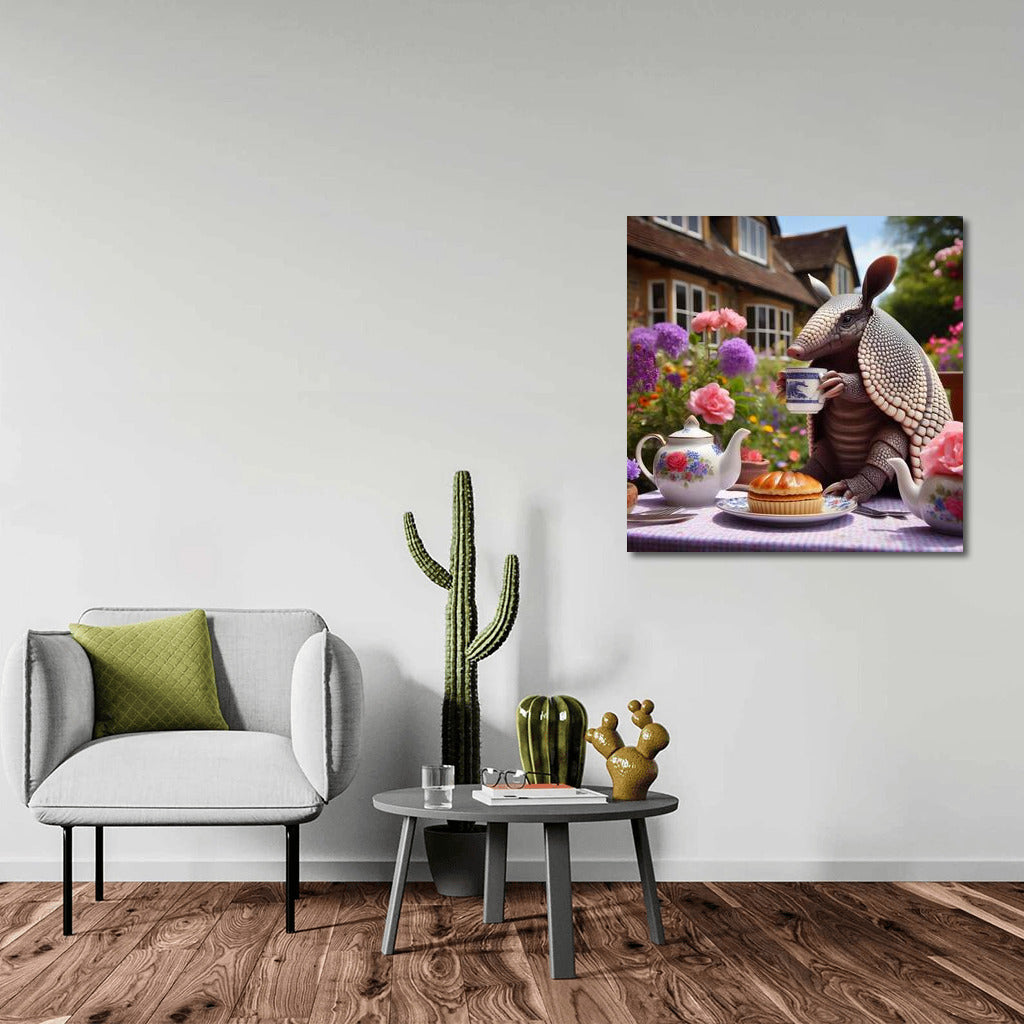 Armadillo Tea Party in a Blooming English Garden