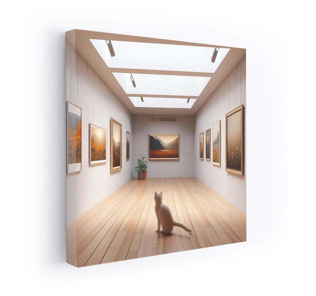 Cat in the Gallery: Enjoying Contemporary Art in a Minimalist Interior