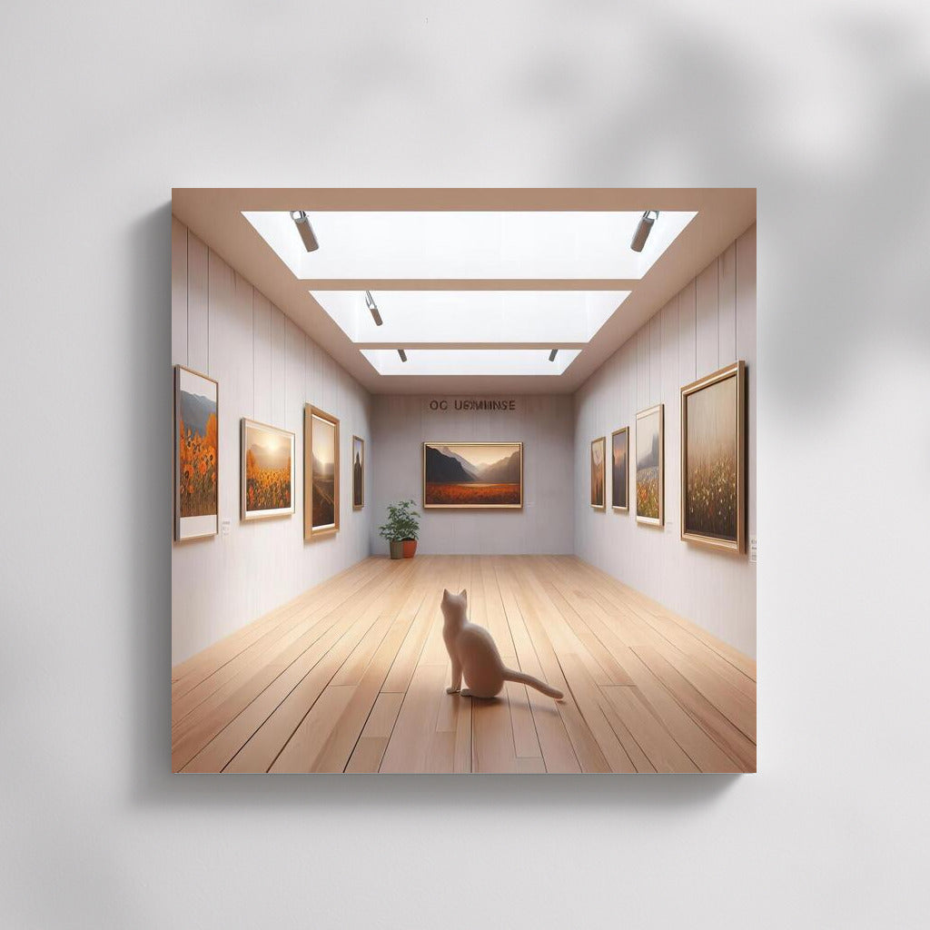 Cat in the Gallery: Enjoying Contemporary Art in a Minimalist Interior