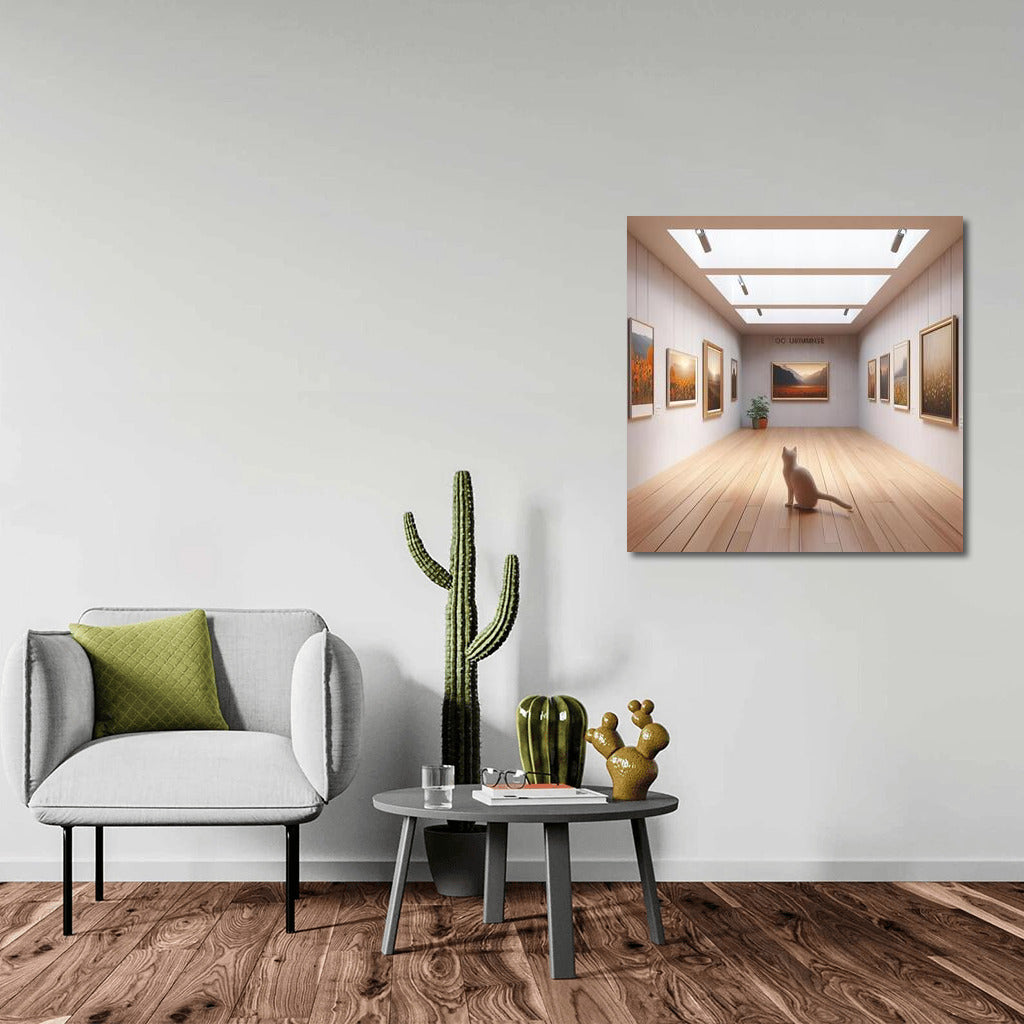 Cat in the Gallery: Enjoying Contemporary Art in a Minimalist Interior