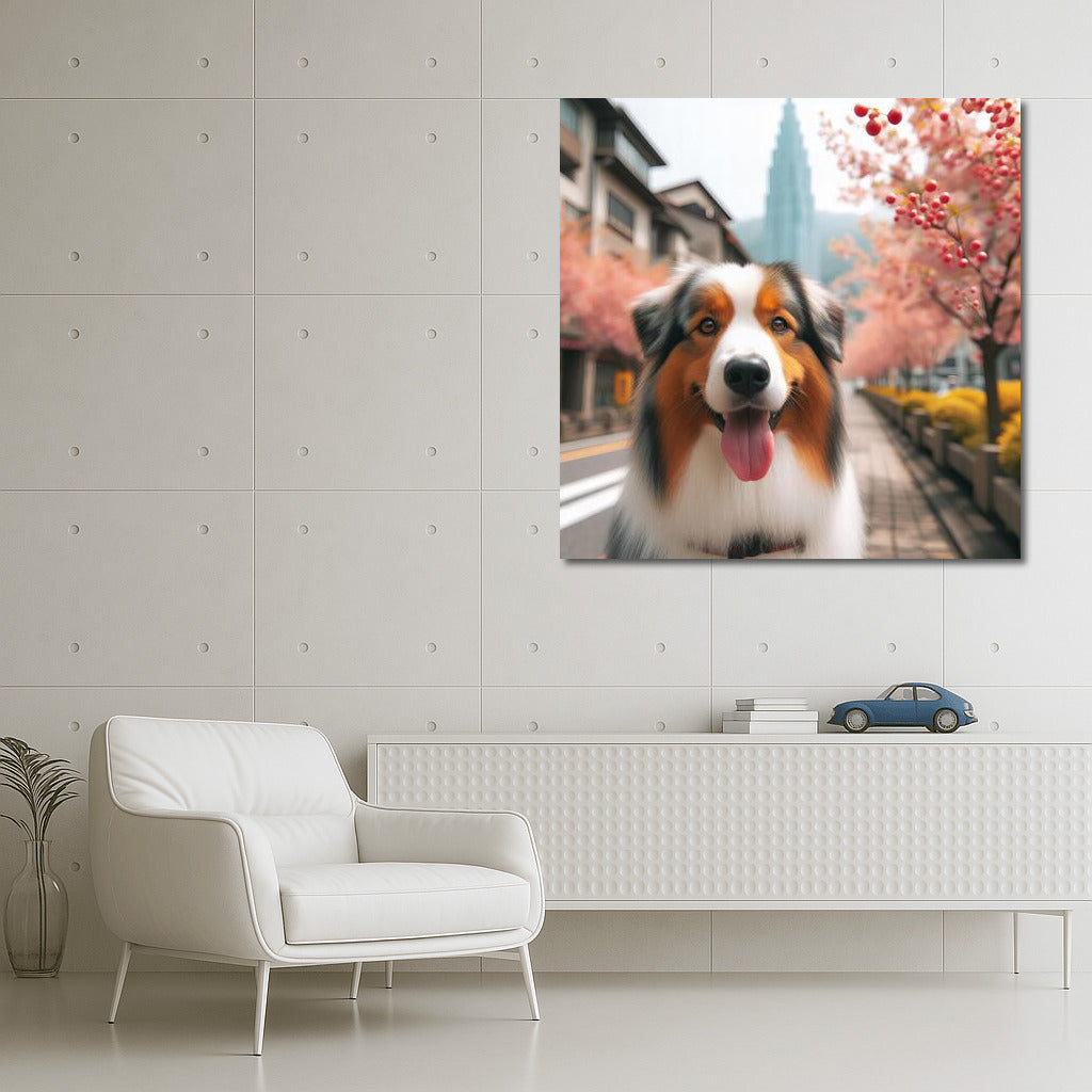 Australian Shepherd in Japan: Walking Among the Sakura