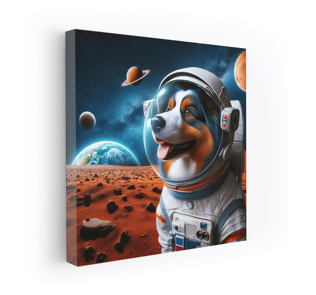 Space Shepherd: Australian Shepherd on Mars Looking at Earth 2