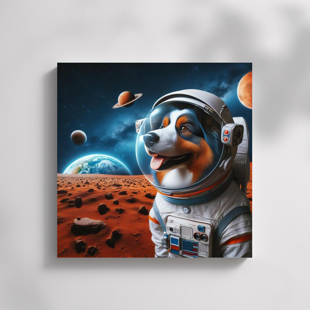 Space Shepherd: Australian Shepherd on Mars Looking at Earth 2