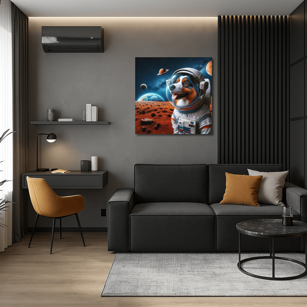 Space Shepherd: Australian Shepherd on Mars Looking at Earth 2