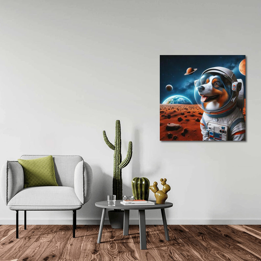 Space Shepherd: Australian Shepherd on Mars Looking at Earth 2