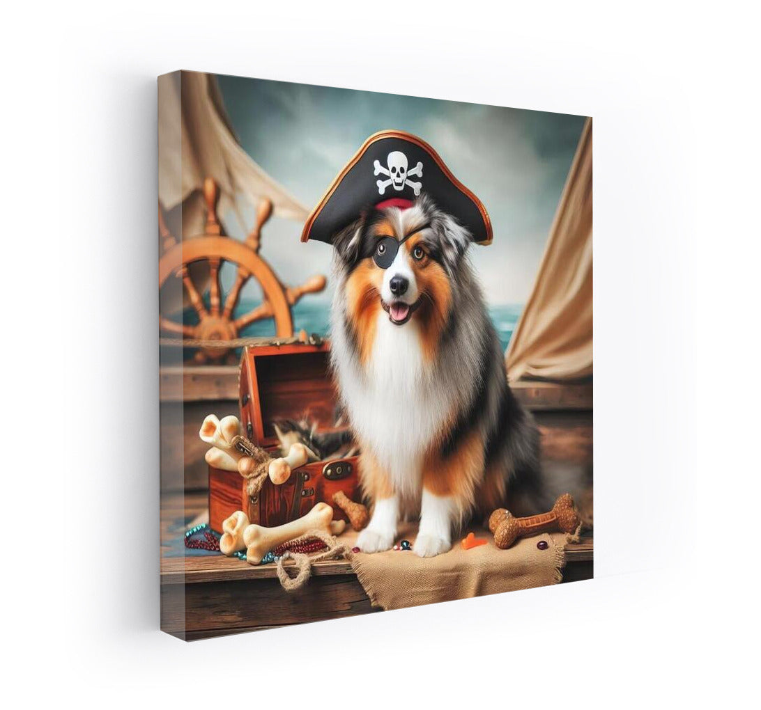 Pirate Captain: Australian Shepherd Guards Treasure