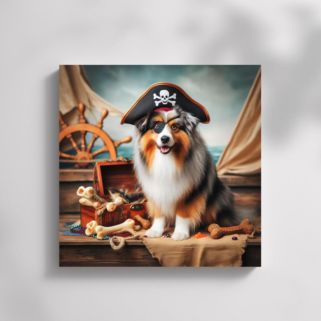 Pirate Captain: Australian Shepherd Guards Treasure