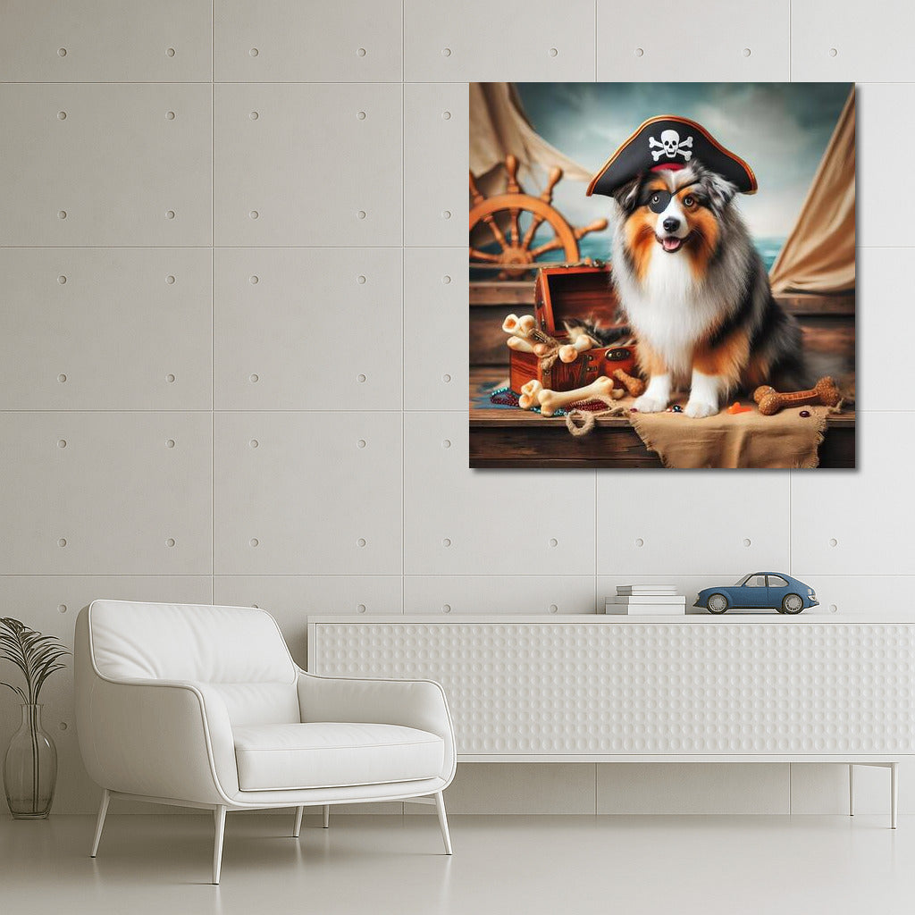Pirate Captain: Australian Shepherd Guards Treasure