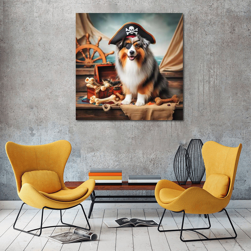 Pirate Captain: Australian Shepherd Guards Treasure