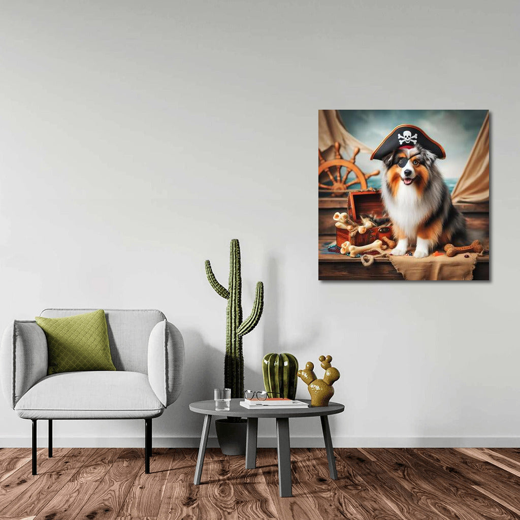 Pirate Captain: Australian Shepherd Guards Treasure